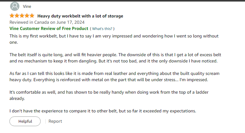 review on product by customer